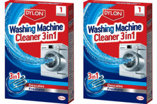 2 x Dylon Washing Machine Cleaner 3 in 1 Cleans Descales Freshens 75gm 1 Sachet