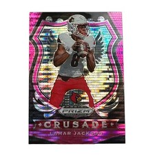 Lamar Jackson 2020-21 Panini Prizm Draft Picks Pink Pulsar #70 Ravens Crusade