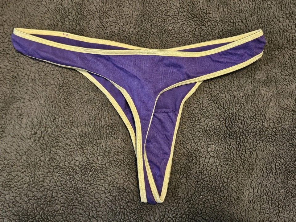 MUDD Women's Low Rise Lucky Mudd Logo Thong Panties Large Purple NWT - Image 2 of 4