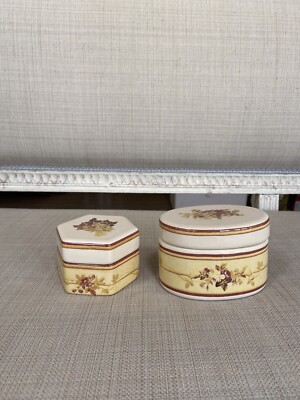 Etro Made In Italy Vintage Keramik Badezimmer Aufbewahrung abgedeckte Boxen/Schmuck