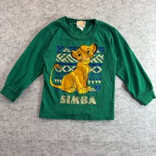 The Lion King Vintage 90s Simba Disney Green Long Sleeve Shirt Sz 2T Fun Factory