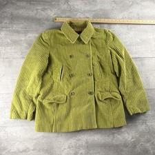 J.CREW Women's Green Corduroy Double Breasted Blazer Jacket Size 2 Vintage 90s