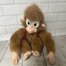 Vintage Disney Aladdin Abu Monkey Plush Stuffed Toy Mattel Red Vest