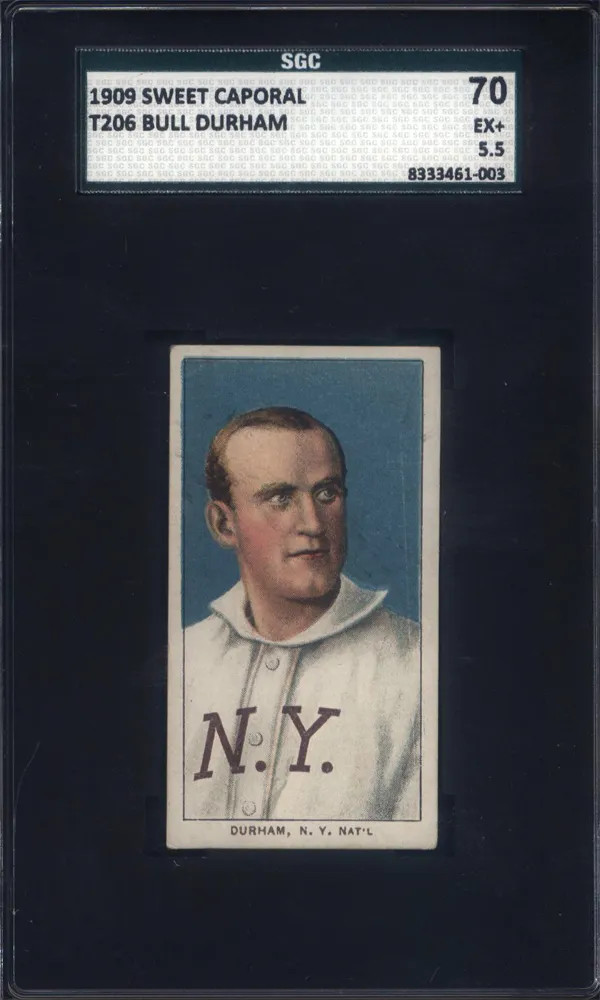 T206 Bull Durham New York SGC 5.5 Sweet Caporal Back