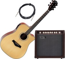 Guitare Electro Acoustique Folk Cutaway 3-Bandes EQ Combo Amp 30W & Cable Set