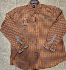 engbers Herren Freizeithemd kariert Orange/Bl...