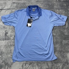 Adidas Golf Polo Shirt Adult Blue ClimaCool Cotton Short Sleeve Size Large NWT