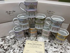 1992 Lenox Spice Village Coffee Mugs Cups Set of 8 Vintage - New in Box RARE