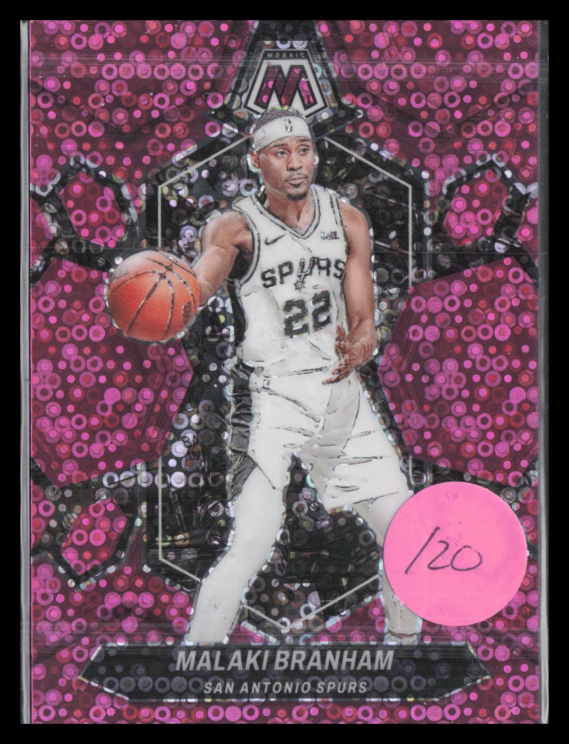 Malaki Branham 2023-24 Panini Mosaic #102 Fast Break Pink #/20
