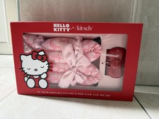 Hello Kitty x Kitsch XL 4 Pc Satin Heatless Curling Styling Set & Bow Claw Clip