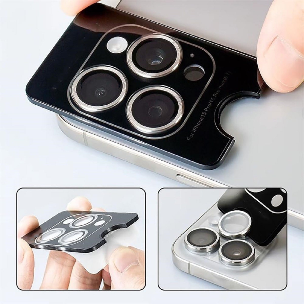 Камера-Шутцглаз из технологического института dunkelblauem Rahmen для iPhone 16 Plus