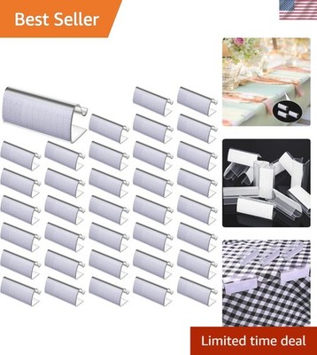 150 Pieces Table Skirting Clips Clear Tablecloth Clips for Indoor Outdoor Eve...