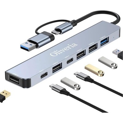USB C Hub 7-in-2 Adapter für MacBook Air/Pro, Galaxy, iPad, Windows