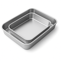 2Er Set Esmerina® Edelstahl Auflaufform/Backblech Rechteckig, 26X20X5 Cm, 31X24X