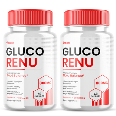 (2 Pack) Gluco Renu Advanced Formula Blood Support Supplement (120 Capsules)