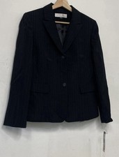 Tahari Petite Black Pinstripe Blazer Suit Jacket Coat - Women's Size 10 w/ Tags