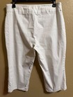 DANA BUCHMAN CAPRI PANTS SZ XL WHITE & BEIGE EMBROIDERED STRAIGHT LEG PULL ON — photo 4