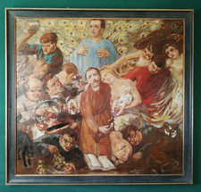 Boveri Argentinien - Die 7 Todsünden - Riesiges Ölgemälde - Altes Ölbild - LOFT