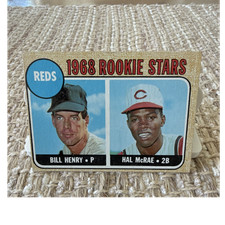 Topps 1968 #384 Cincinnati Reds Rookie Stars Bill Henry Hal McRae Baseball Card. rookie card picture