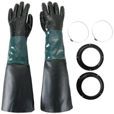 Rubber Sandblasting Gloves, Safety Rubber Sandblaster Gloves for Abrasive Bla...