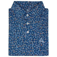 Men  s Performance Polo City Print Short Sleeve Breathable Stretch Shirt