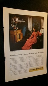 (3) different GENERAL ELECTRIC RADIO-PHONOGRAPH ads ...1940s...