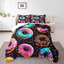 Donuts Comforter Chocolate Doughnut Comforter Set for Boys Girls Twin Multi 22
