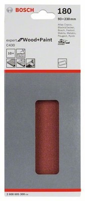 Bosch Schleifblätter C430  für Schwingschleifer Expert Wood & Paint, 10 x 93 x 2
