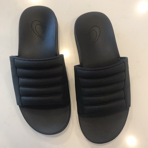OluKai - Wet Grip Maha  :sz7 Black Slides Shoes Mens