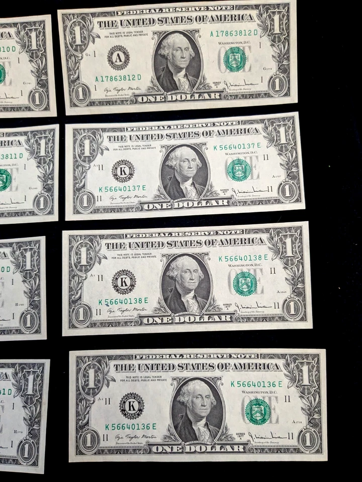 8 GEM/CU 1977A $1  FRNs. 3 CONSECUTIVES RUNS DALLAS + BOSTON       #10 - Image 4 of 4