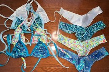 Lot Of 4 Sets Exotic Dancer Tri Top And booty short Set