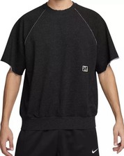 $65 Nike Heritage Dri-FIT Fleece Fitness T-Shirt Black Heather Mens Small HJ8087