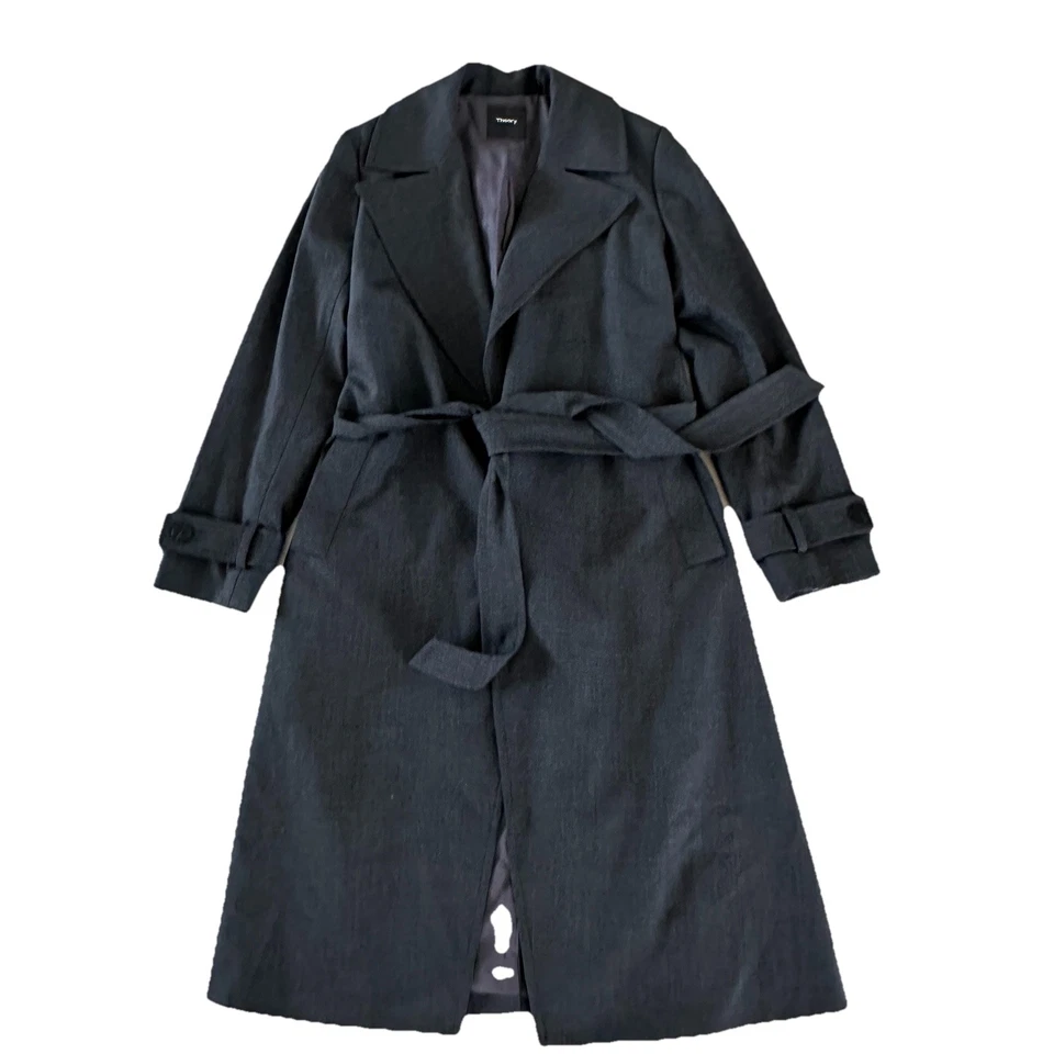 Gabardina Theory de solapa ancha en carbón talla GRANDE $645 Foto 2 de 4