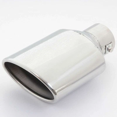 EDELSTAHL Chrom Auspuffblende Endrohr L= 195mm OVAL ABGESCHRÄGT Universal - Bild 1 von 4
