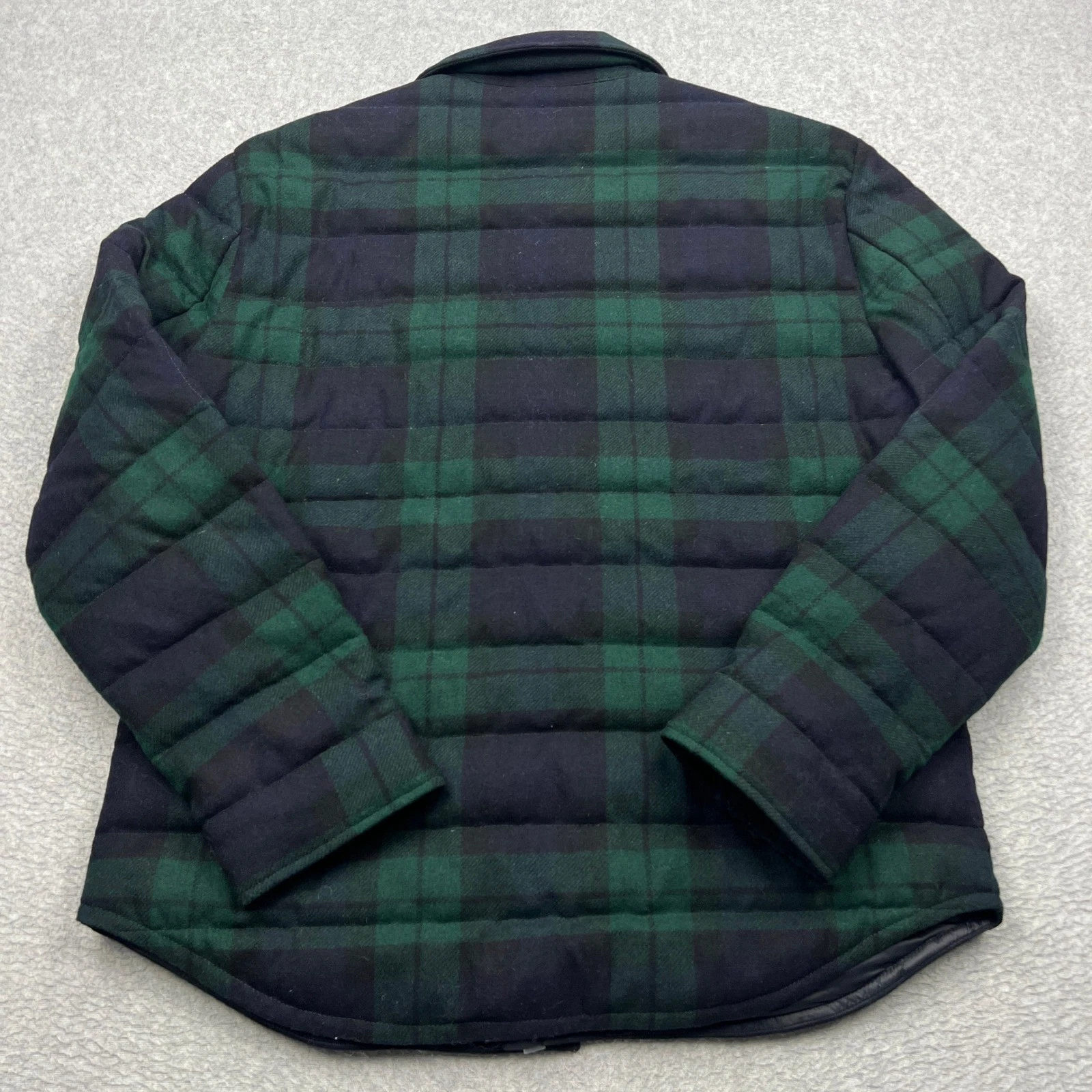 Polo Ralph Lauren Jacket Mens Large Black Watch Plaid Wool Down Filled Puffer image 12