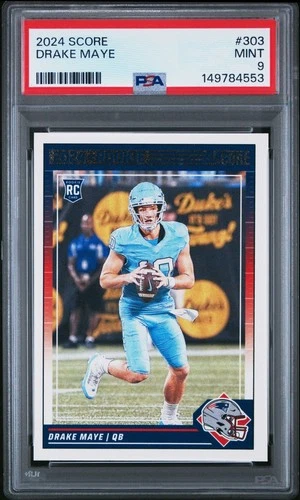 2024 Score #303 Drake Maye QB New England Patriots RC Rookie