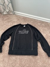 Nike Women Black Embroidered Sweatshirt with Designs Size Small