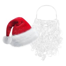 Santa Hat And Beard Red Christmas Santa Hats Christmas Santa Costume Santa Hats