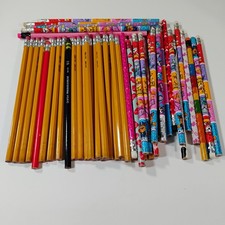 Pencils No. 2 Unsharpened Lot of 50 Various Brands Plain  Valentine Themed