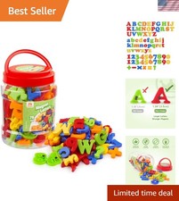 Magnetic Letters Numbers Alphabet Fridge Magnets Colorful Plastic ABC 123 Edu...