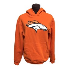 NFL Team Apparel Denver Broncos Womens Hooded Orange Sweatshirt size Small