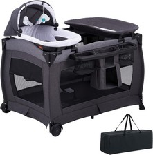 Portable Baby Crib, Foldable Baby Portacot, Travel Playard with Soft Sleeping