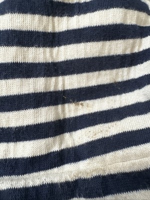 John Galt Backpack Navy Striped Canvas Adjustable Straps  display picture 2