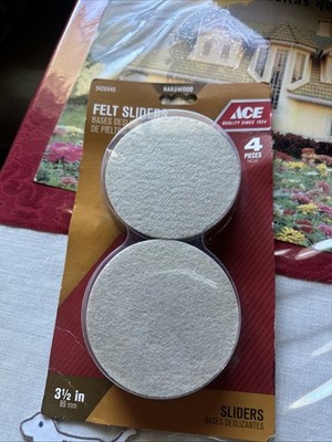 ACE Reusable Felt Sliders for Hardwood Floors  3 1/2'' Round #5426440 4 pcs.