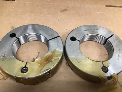 2.500-12 UN-2A go & no-go ring thread gages GO-PD 2.4440 NO-GO PD 2.4378 Alameda