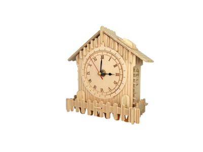 Uhr Typ 3 3D Holzbausatz Holz Wecker Steckpuzzle Holzpuzzle Holz Bauen Bau wood