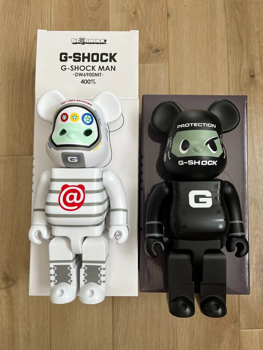 Bearbrick Be@rbrick 400% Medicom Toy G-SHOCK MAN Black White | eBay