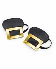 Schuhschnallen schwarz gold Metall Schnallen für Schuhe Pirat LARP Barock Rokoko