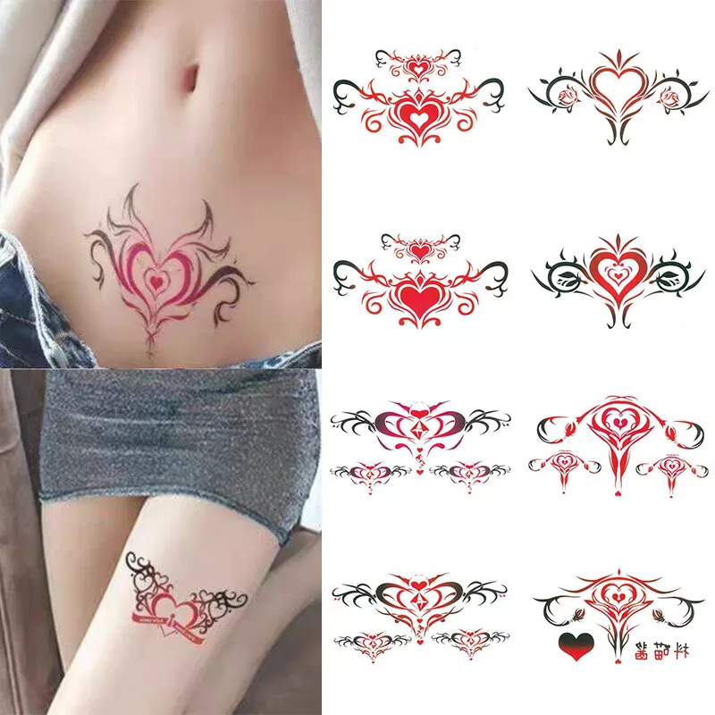 10Pcs Hot Sex Slut Queen Waterproof Temporary Tattoos Womb Fake Tattoos StickeJN