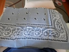 new lot of 3 USA made Unisex head BANDANA scarf Hankies Gray motorcycle decor